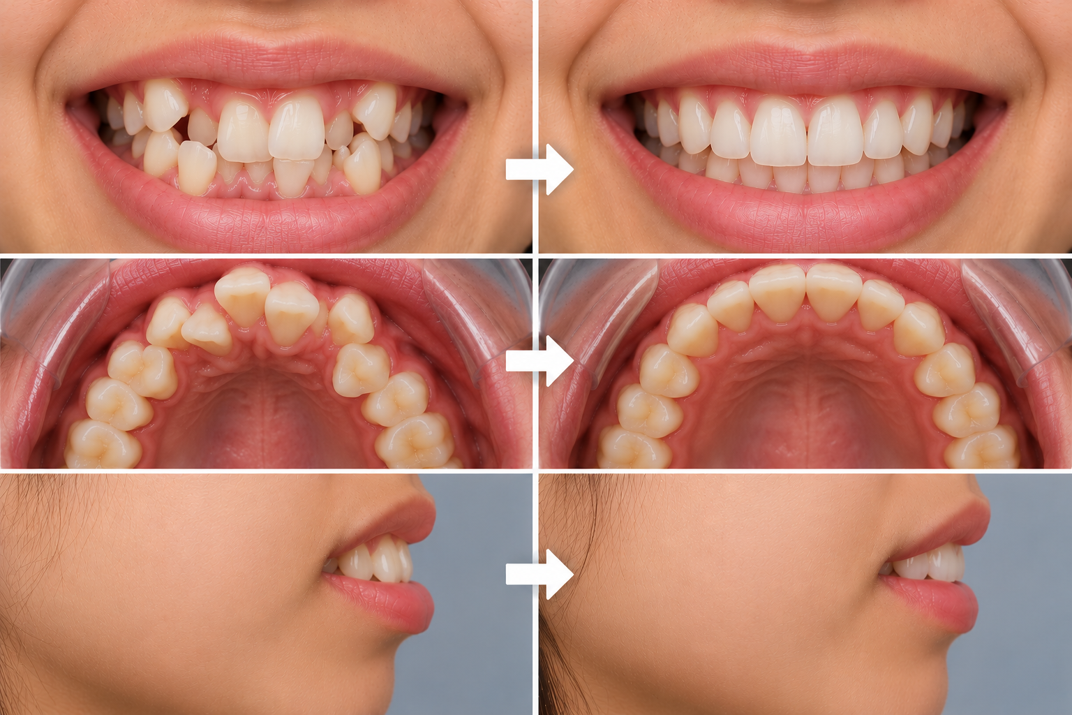 Dental illustration for understanding teeth crowding